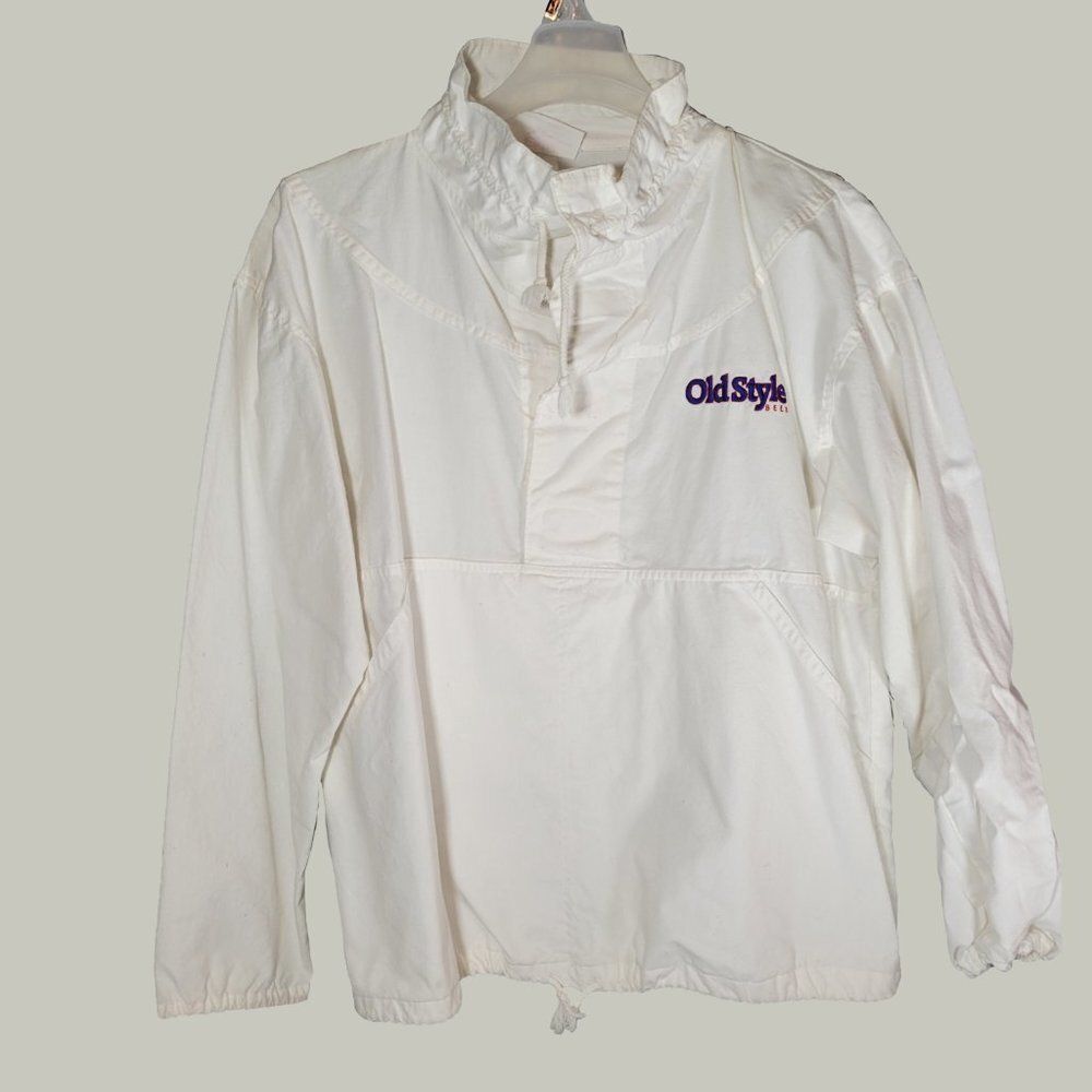 Vintage Old Style Beer Pull Over Coat  White Size Large Mens
